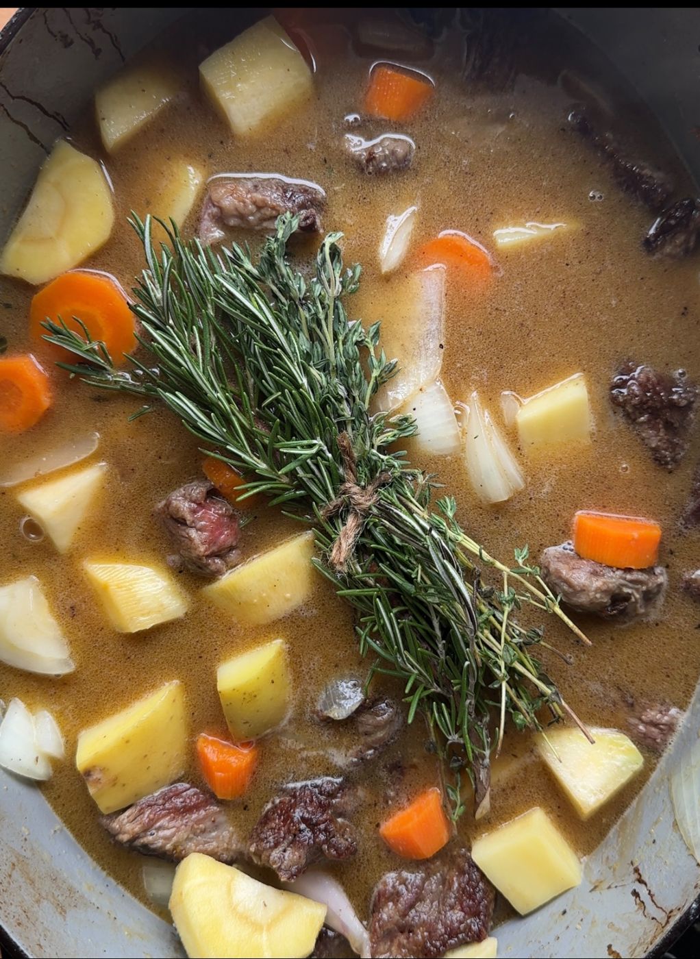 Mijoté de bœuf aux légumes et bouquet d'herbes