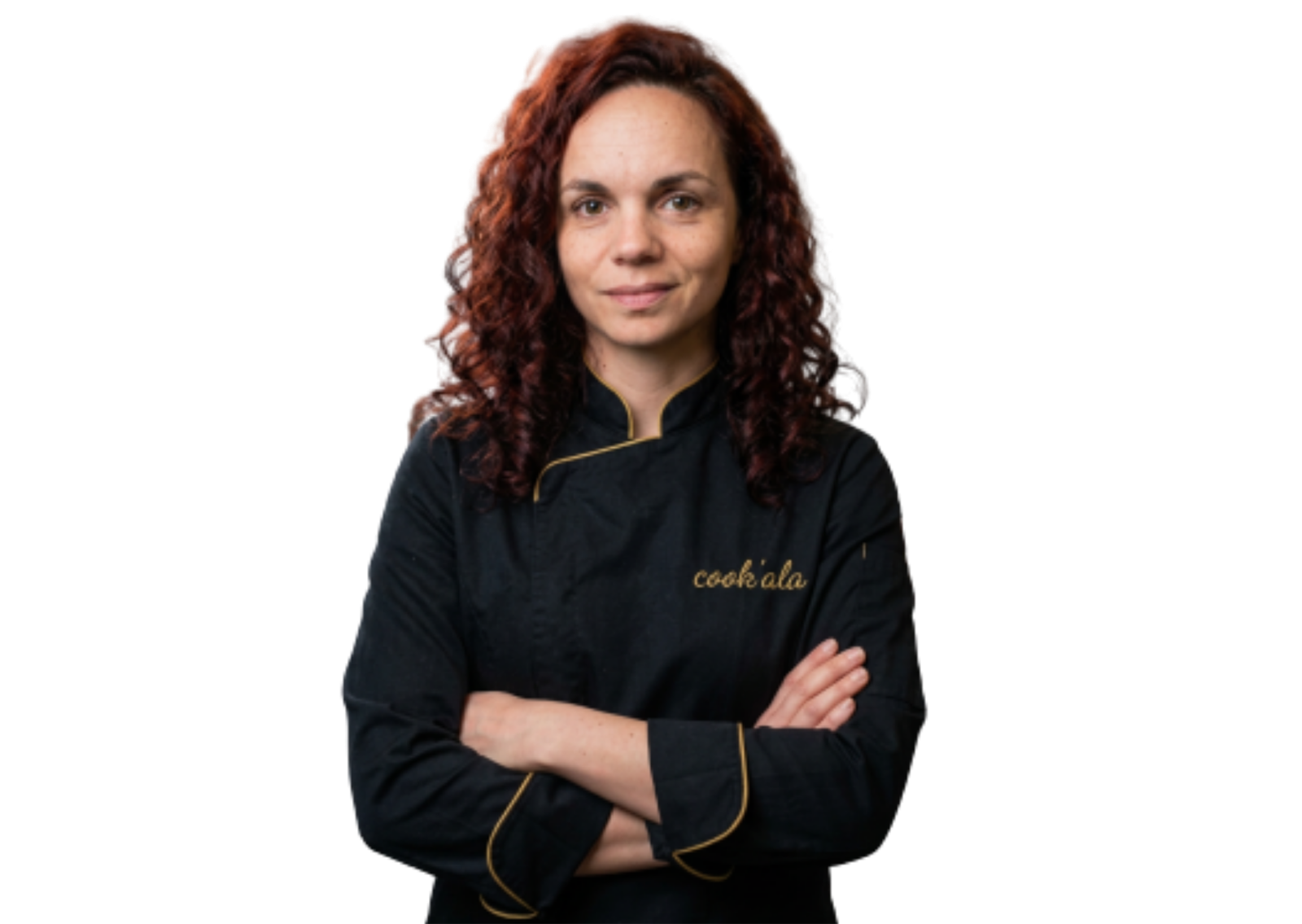 Ophélie Bringel, fondatrice de Cook'ala, en tenue de chef